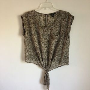 F21 Chiffon Cheetah Print Top